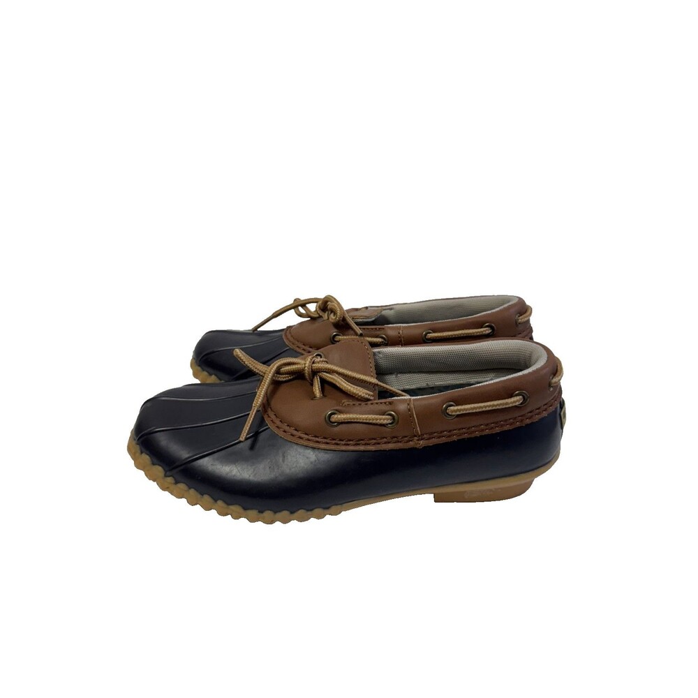 JBU by Jambu Gwen Weather Ready Duck Slip-On Rain Shoes Navy Brown Women’s  Sz 7